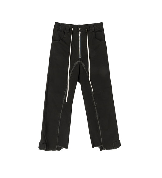 RAW EDGE BAGGY JEANS WASHED BLACK