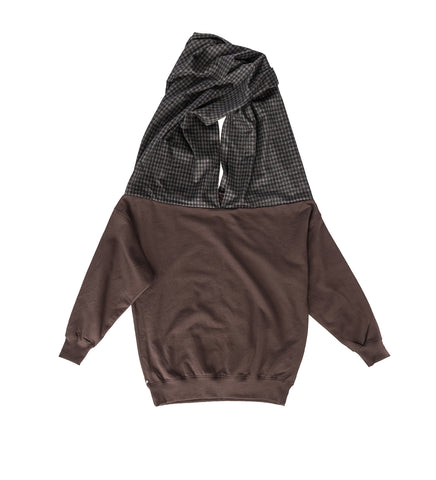 LOOPSWEATER BROWN/GREY CAREE LOOPSWEATER BROWN/GREY CAREE