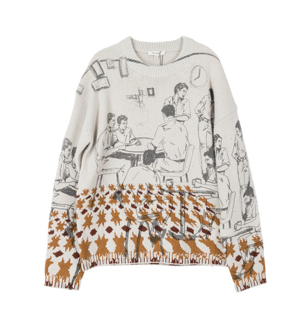 PRINT JACQUARD JUMPER DOVE GREY PRINT JACQUARD JUMPER DOVE GREY