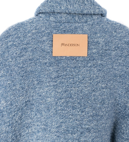 CONTRAST TRIM CASUAL JACKET BLUE MELANGE CONTRAST TRIM CASUAL JACKET BLUE MELANGE