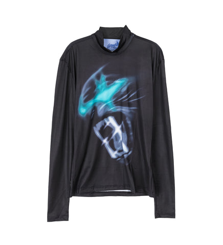 HIGH-NECK LYCRA TOP BLACK/TEAL HIGH-NECK LYCRA TOP BLACK/TEAL