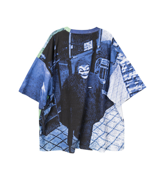 T-SHIRT WHITE/LIME/BLUE