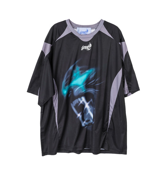 FOOTBALL TEE WHITE/BLACK/TEAL