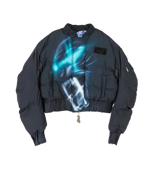 PDDED BOMBER JACKET BLACK/TEAL