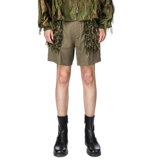 4SDESIGNS GUSSET POCKET FATIGUE SHORT OLIVE