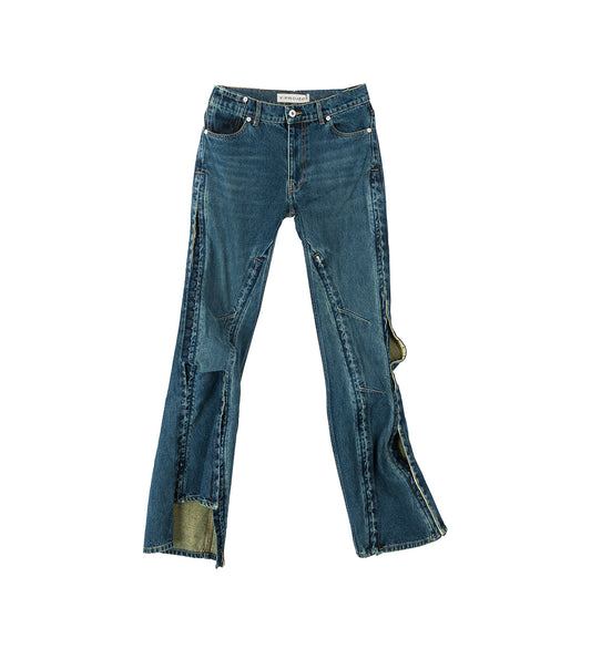 EVERGREEN HOOK AND EYE SLIM JEANS VINTAGE BLUE