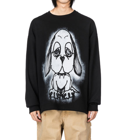 HEART PUP DRAWSTRING CREW BLACK HEART PUP DRAWSTRING CREW BLACK