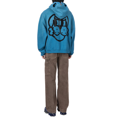 SHINY FINESSE PUP 1/4 ZIP PULLOVER HOODIE WASHED BLUE SHINY FINESSE PUP 1/4 ZIP PULLOVER HOODIE WASHED BLUE