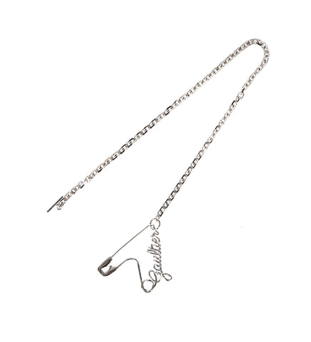 GAULTIER HEART SAFETY PIN NECKLACE WITH METAL CHAIN SILVER GAULTIER HEART SAFETY PIN NECKLACE WITH METAL CHAIN SILVER