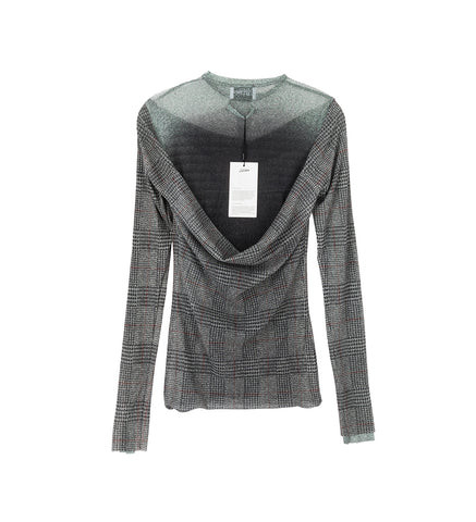 DOUBLE LAYER PRINTED BODY SHADOW AND PRINCE OF WALES LIGHT GREY/VANILLA/RED DOUBLE LAYER PRINTED BODY SHADOW AND PRINCE OF WALES LIGHT GREY/VANILLA/RED