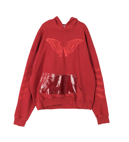 MELT LOCK LOGO HOODIE VINTAGE RED
