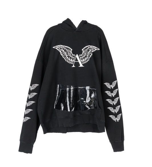 MELT LOCK LOGO HOODIE VINTAGE BLACK