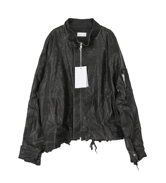 LAKOTA RAW LEATHER JACKET CHARCOAL