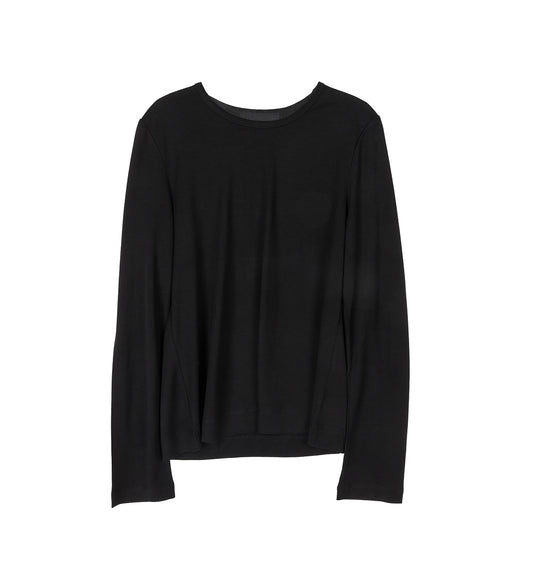 BOW RIBBON TAIL LONGSLEEVE T-SHIRT BLACK