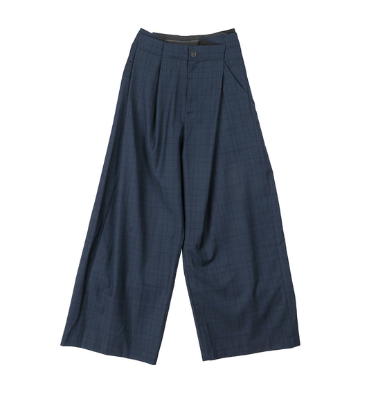 FOLDED TROUSER BLUE CHECKED