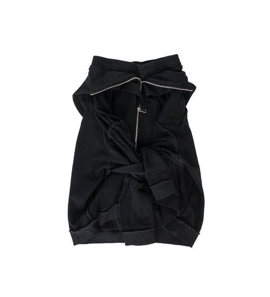 HYBRID HOODIE-SKIRT BLACK