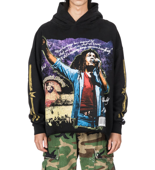 H.I.M RAW EDGE HOODIE BLACK