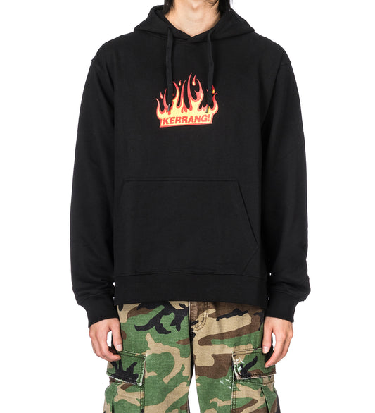 KERRANG! FLAME HOODIE BLACK
