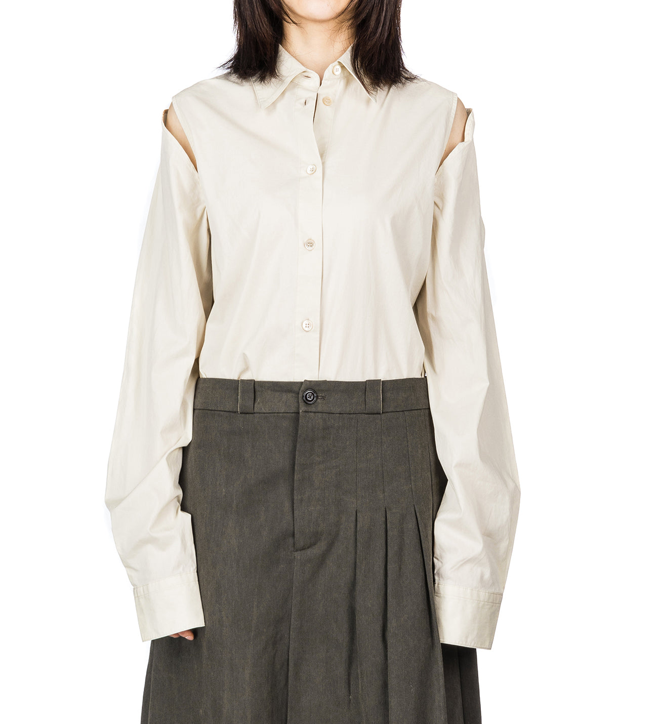 eggshell dress shirt Joseph Ribkoff Eggshell Straight Shirt Dress Style 252020 Greenery / 2