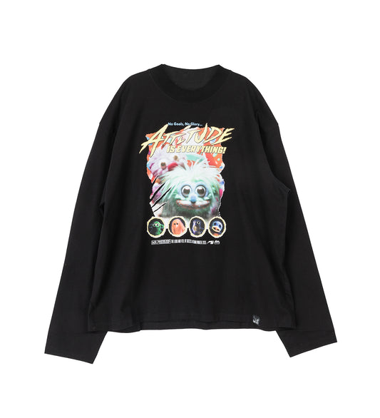FUNNEL NECK L/S T-SHIRT BLACK FUZZIES