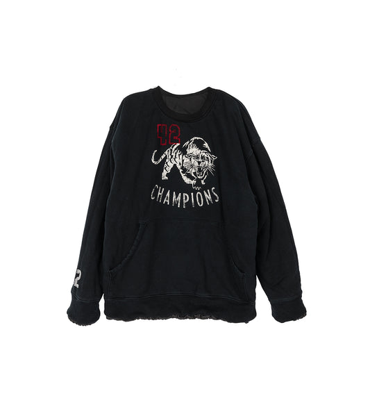 RECODED BY AALTO DOUBLE NYLON SWEATSHIRT BLACK