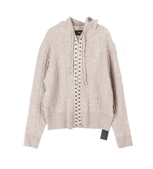 KNIT HOODIE BEIGE