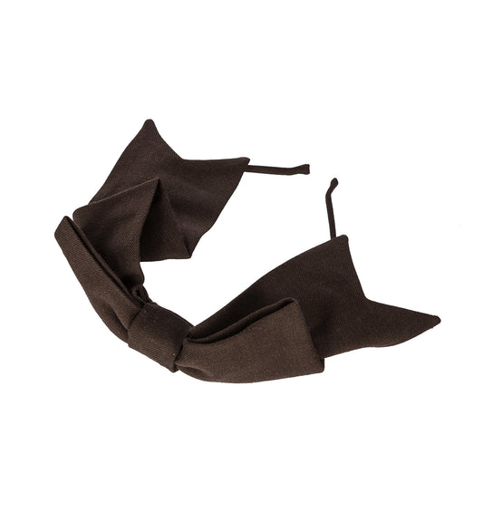 BOW HAIR BAND DARK BROWN
