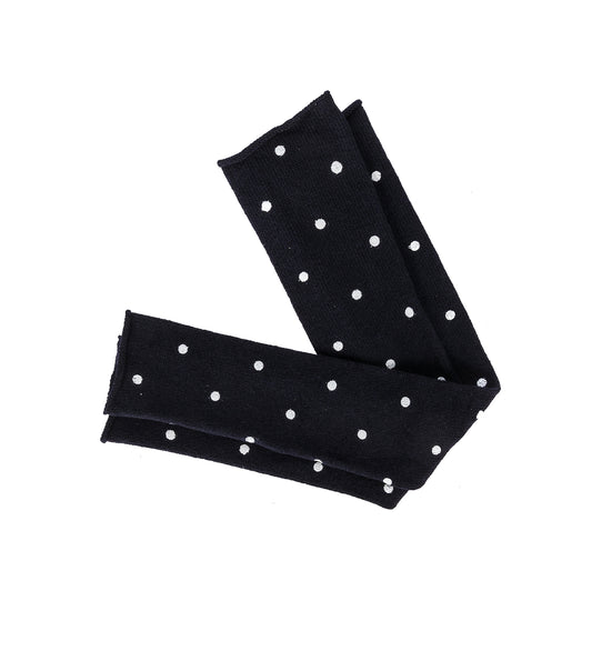 KNIT ARM WARMER WHITE POLKA DOT