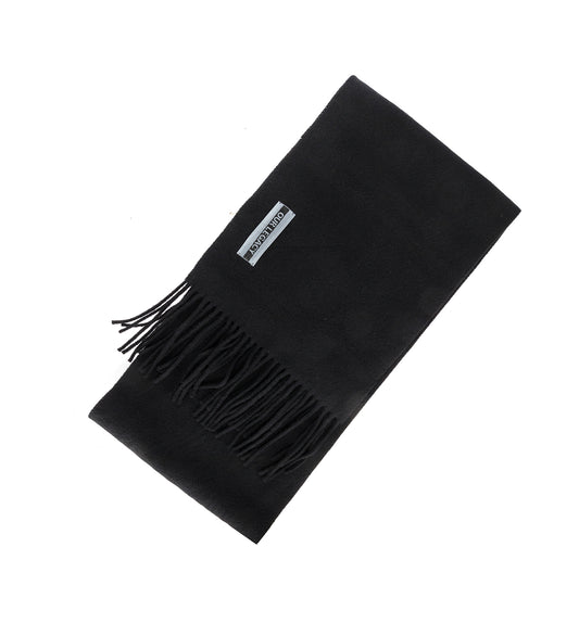 ESTATE SCARF BLACK DOUBLE WOOL