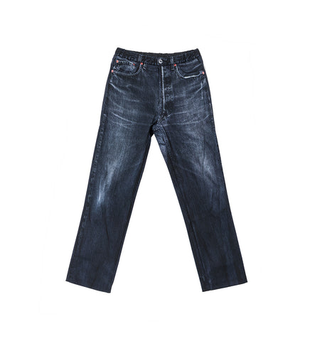 PRINT STRAIGHT PANTS BLACK PRINT STRAIGHT PANTS BLACK