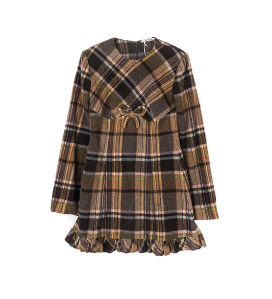 DELFIN CAS CHECK WOOL MULTI BROWN