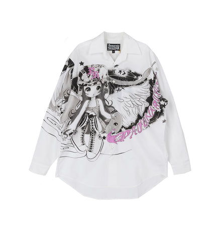 PRINTED LONGSLEEVE SHIRT BLACK/WHITE PRINTED LONGSLEEVE SHIRT BLACK/WHITE