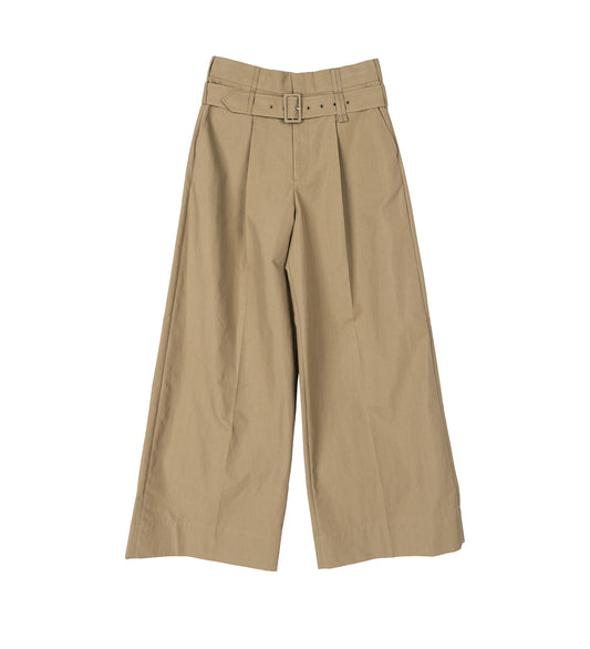 WIDE LEG MULTI BELT LOOP TROUSERS STONE