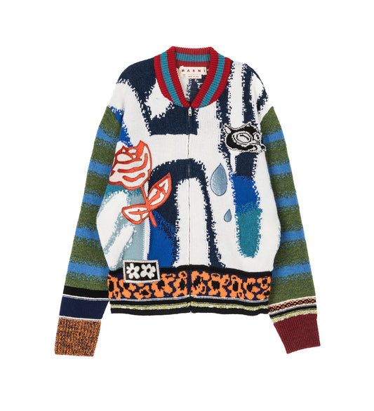 MULTICOLOUR WOOL CARDIGAN OCEAN