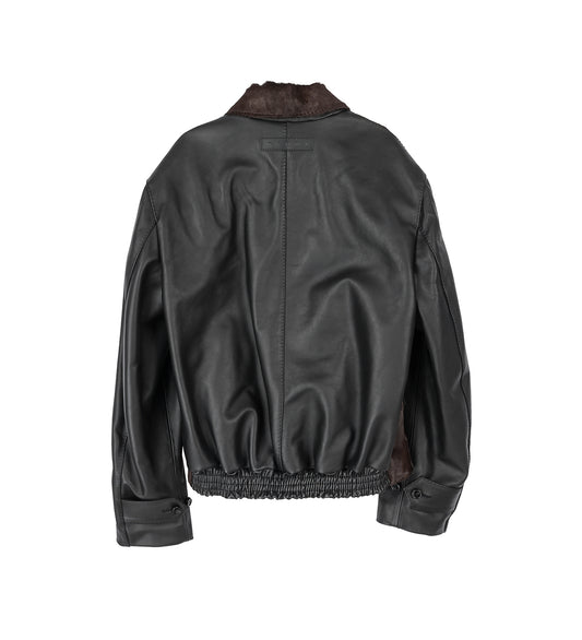 BIKER LEATHER JACKET BLACK