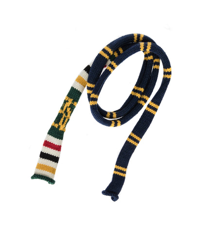 STRIPED KNIT SCARF NAVY/YELLOW STRIPED KNIT SCARF NAVY/YELLOW