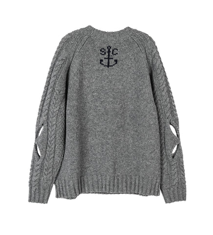 SLASHED CABLE JUMPER GREY SLASHED CABLE JUMPER GREY
