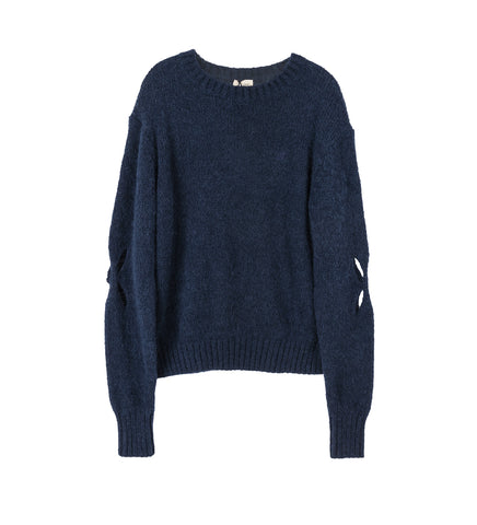 SLASHED SHAGGY JUMPER NAVY SLASHED SHAGGY JUMPER NAVY