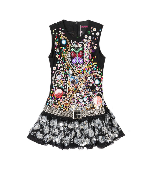 SKYHAWK BEADED DRESS MULTI