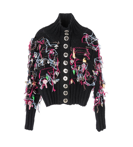 BLACK WASHED UP CARDIGAN BLACK BLACK WASHED UP CARDIGAN BLACK