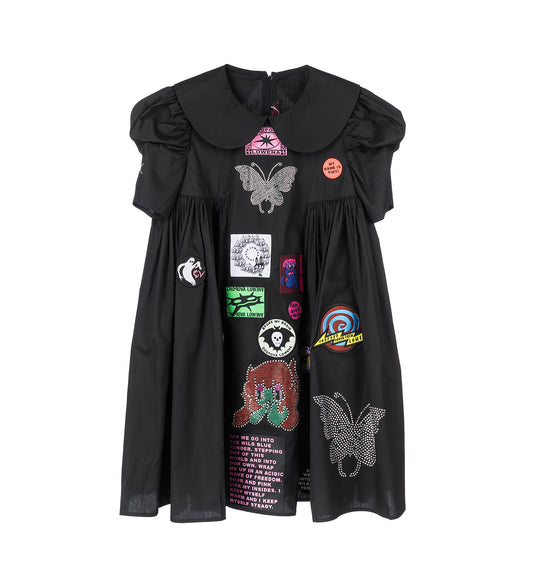 ALIBI DRESS BLACK MULTI