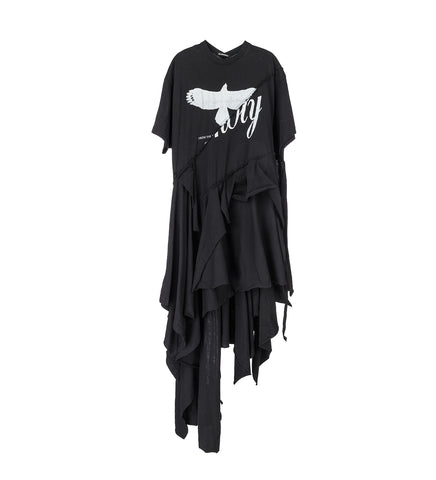 GUUSTA LONG HIGH COMFORT DECONSTRUCTED DRESS BLACK GUUSTA LONG HIGH COMFORT DECONSTRUCTED DRESS BLACK