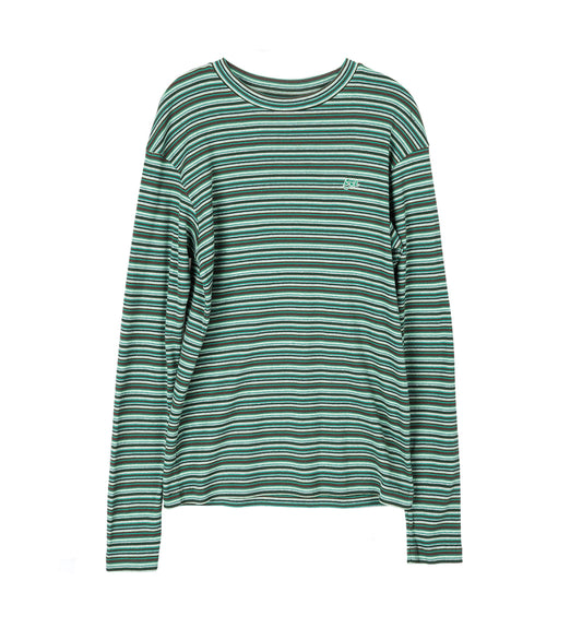STRIPED LONG SLEEVED T-SHIRT GREEN