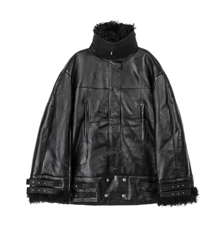 PROVOKE SHEARLING COAT SCLERA BLACK PROVOKE SHEARLING COAT SCLERA BLACK