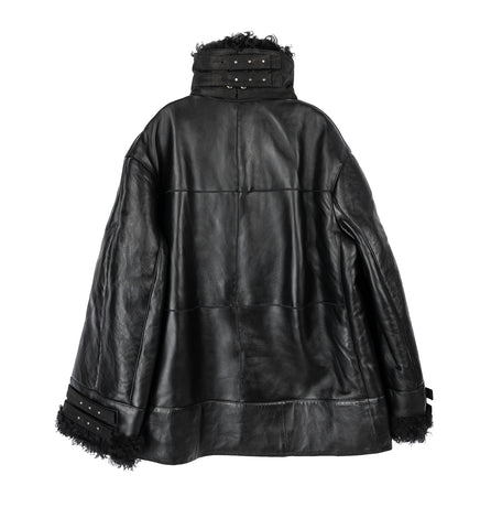 PROVOKE SHEARLING COAT SCLERA BLACK PROVOKE SHEARLING COAT SCLERA BLACK