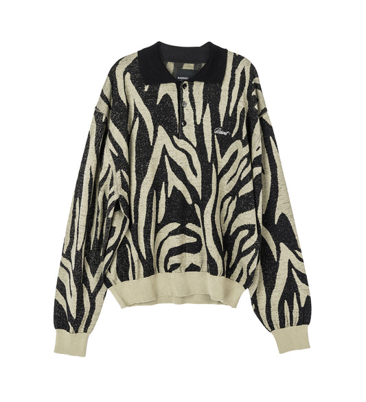 SAFARI LS KNIT POLO GREY GREEN