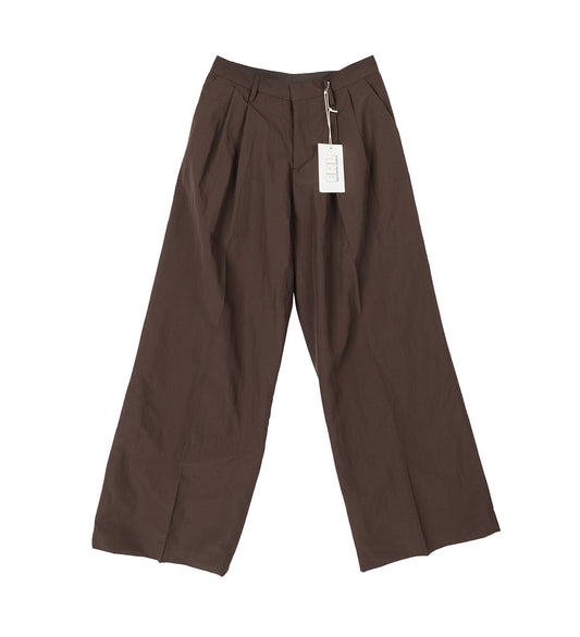 PLEATED SUIT TROUSERS BROWN
