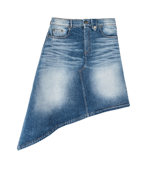 DENIM SKIRT WET BLUE DENIM