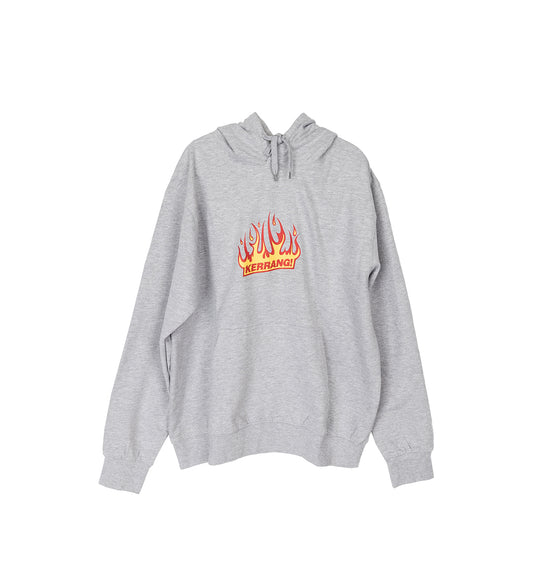 KERRANG! FLAME HOODIE GREY