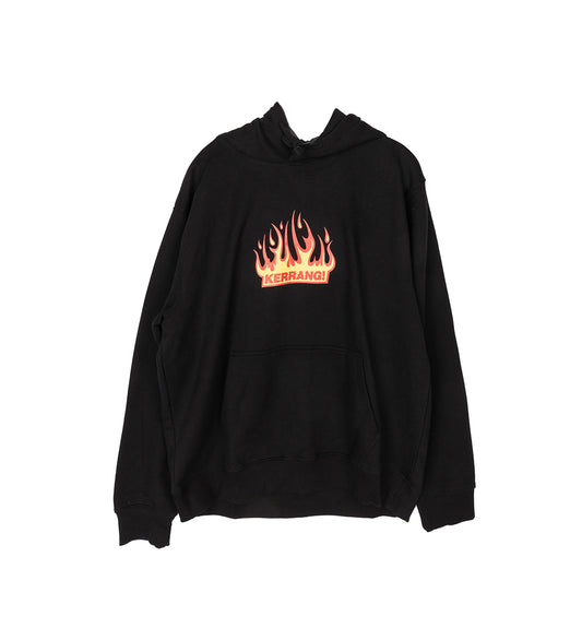 KERRANG! FLAME HOODIE BLACK